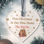 Personalised New Home Christmas Gift Acrylic Hanging Heart Gift