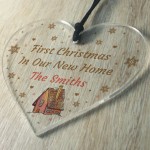 Personalised New Home Christmas Gift Acrylic Hanging Heart Gift