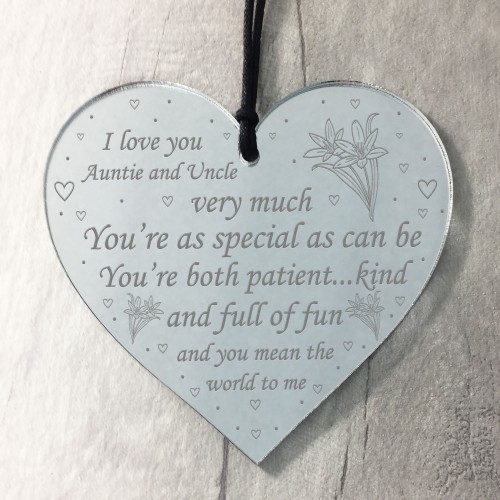 Auntie And Uncle Gift Heart Plaque Auntie Uncle Birthday Xmas