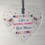 Novelty Mummy Unicorn Gifts Acrylic Heart Sign Funny Christmas 