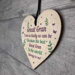 Handmade Great Gran Gift For Birthday Christmas Wooden Heart