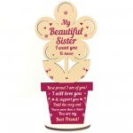 Sister Birthday Gift Sister Xmas Gift Wood Heart BestFriend Gift