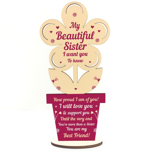 Sister Birthday Gift Sister Xmas Gift Wood Heart BestFriend Gift