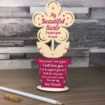 Sister Birthday Gift Sister Xmas Gift Wood Heart BestFriend Gift