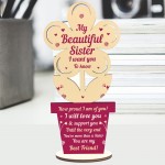 Sister Birthday Gift Sister Xmas Gift Wood Heart BestFriend Gift