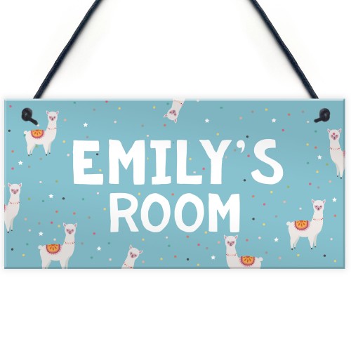 Personalised Llama Bedroom Sign Novelty Christmas Funny Gifts