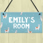 Personalised Llama Bedroom Sign Novelty Christmas Funny Gifts