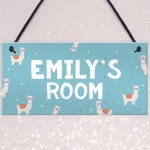 Personalised Llama Bedroom Sign Novelty Christmas Funny Gifts