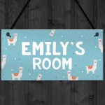 Personalised Llama Bedroom Sign Novelty Christmas Funny Gifts