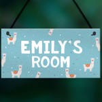 Personalised Llama Bedroom Sign Novelty Christmas Funny Gifts