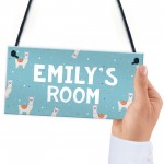 Personalised Llama Bedroom Sign Novelty Christmas Funny Gifts