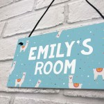 Personalised Llama Bedroom Sign Novelty Christmas Funny Gifts