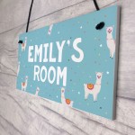 Personalised Llama Bedroom Sign Novelty Christmas Funny Gifts