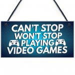 Gaming Sign Retro Hanging Plaque For Boys Bedroom Man Cave Sign 