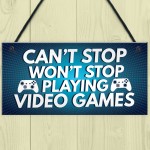 Gaming Sign Retro Hanging Plaque For Boys Bedroom Man Cave Sign 