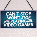 Gaming Sign Retro Hanging Plaque For Boys Bedroom Man Cave Sign 