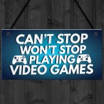 Gaming Sign Retro Hanging Plaque For Boys Bedroom Man Cave Sign 