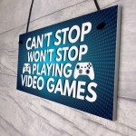 Gaming Sign Retro Hanging Plaque For Boys Bedroom Man Cave Sign 