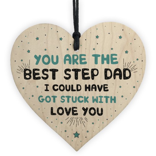 Step Dad Gift Wood Heart Step Dad Birthday Christmas Thank You