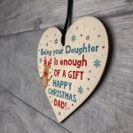 Funny Christmas Gift For Dad From Daughter Wooden Heart Novelty