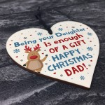 Funny Christmas Gift For Dad From Daughter Wooden Heart Novelty