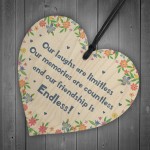 Special Friendship Gift Hanging Wooden Heart Birthday Christmas 