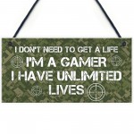 Gaming Bedroom Sign Funny Gamer Gift Novelty Bedroom Sign Gift