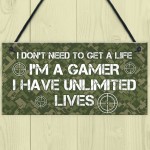 Gaming Bedroom Sign Funny Gamer Gift Novelty Bedroom Sign Gift