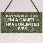 Gaming Bedroom Sign Funny Gamer Gift Novelty Bedroom Sign Gift