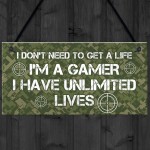 Gaming Bedroom Sign Funny Gamer Gift Novelty Bedroom Sign Gift