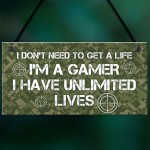 Gaming Bedroom Sign Funny Gamer Gift Novelty Bedroom Sign Gift