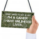 Gaming Bedroom Sign Funny Gamer Gift Novelty Bedroom Sign Gift