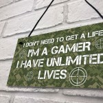 Gaming Bedroom Sign Funny Gamer Gift Novelty Bedroom Sign Gift