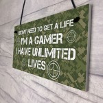 Gaming Bedroom Sign Funny Gamer Gift Novelty Bedroom Sign Gift