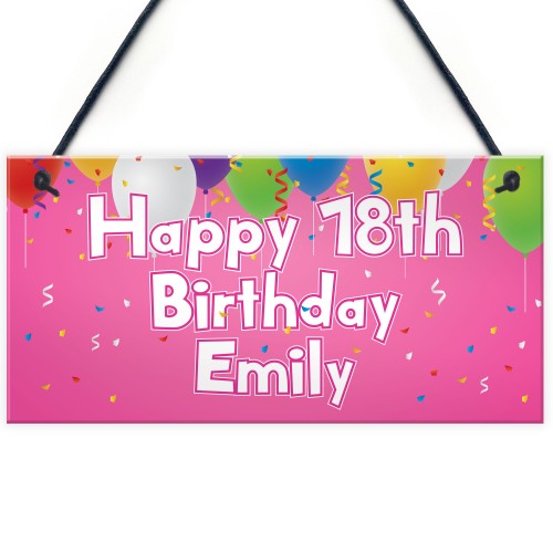 Personalised Birthday Party Banner Hanging Sign Any Name Age