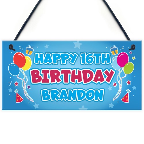 Personalised Birthday Banner Hanging Sign 16th 16th 21st 30th