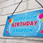 Personalised Birthday Banner Hanging Sign 16th 16th 21st 30th