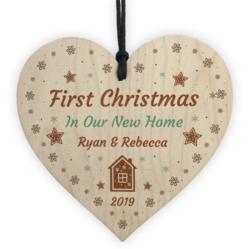 First Christmas In Our New Home Hanging Heart Personalised