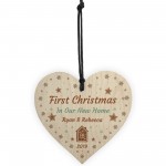 First Christmas In Our New Home Hanging Heart Personalised