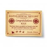 Personalised Official Nice List Ceritificate From Santa Novelty 