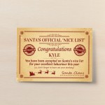 Personalised Official Nice List Ceritificate From Santa Novelty 