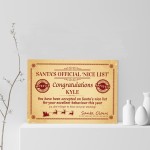 Personalised Official Nice List Ceritificate From Santa Novelty 