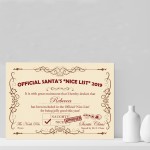 Personalised Letter from Santa Nice List Certificate Kid Gift