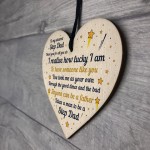 Step Dad Gift Novelty Plaque Wooden Heart Thank You Gift For Him