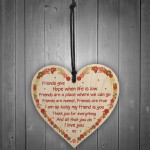 Thank You Best Friend Gift Wood Heart Friendship Sign