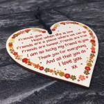 Thank You Best Friend Gift Wood Heart Friendship Sign