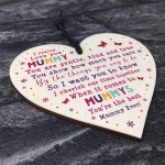 Mummy Gift Wood Heart Mummy Birthday Christmas Gift Unicorn Sign