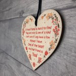 True Friend Plaque Friendship Gift Best Friend Sign Wooden Heart