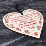 True Friend Plaque Friendship Gift Best Friend Sign Wooden Heart