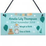 Personalised Newborn Baby Birth Details New Baby Christening